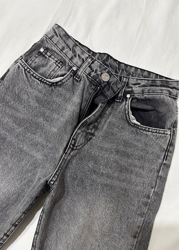 Gri Regular Fit Midi Kadın Denim Pantolon - Görsel 3
