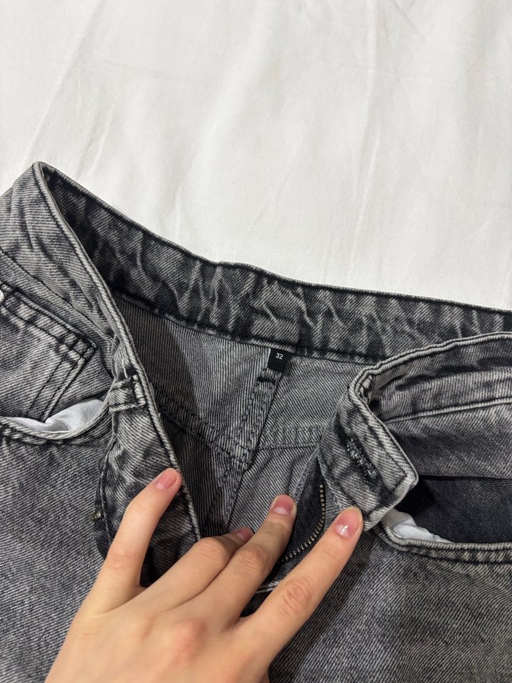 Gri Regular Fit Midi Kadın Denim Pantolon - Görsel 2