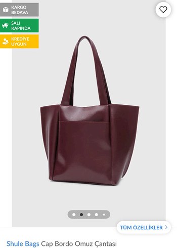 Diğer Shule Bags Bordo Deri Omuz Çantası