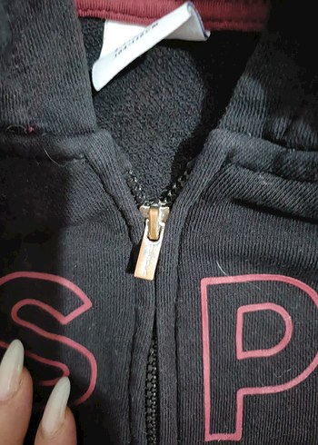 Erkek Çocuk Siyah Kapüşonlu Fermuarlı Sweatshirt - Görsel 3