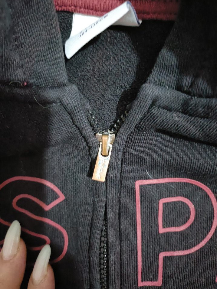 Erkek Çocuk Siyah Kapüşonlu Fermuarlı Sweatshirt - Görsel 3