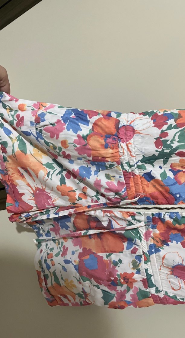 Renkli Çiçek Desenli Kolsuz Mini Tulum - Görsel 2