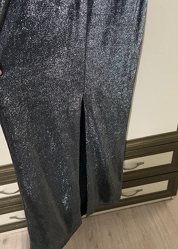 Gri Metalik elbise - Görsel 5