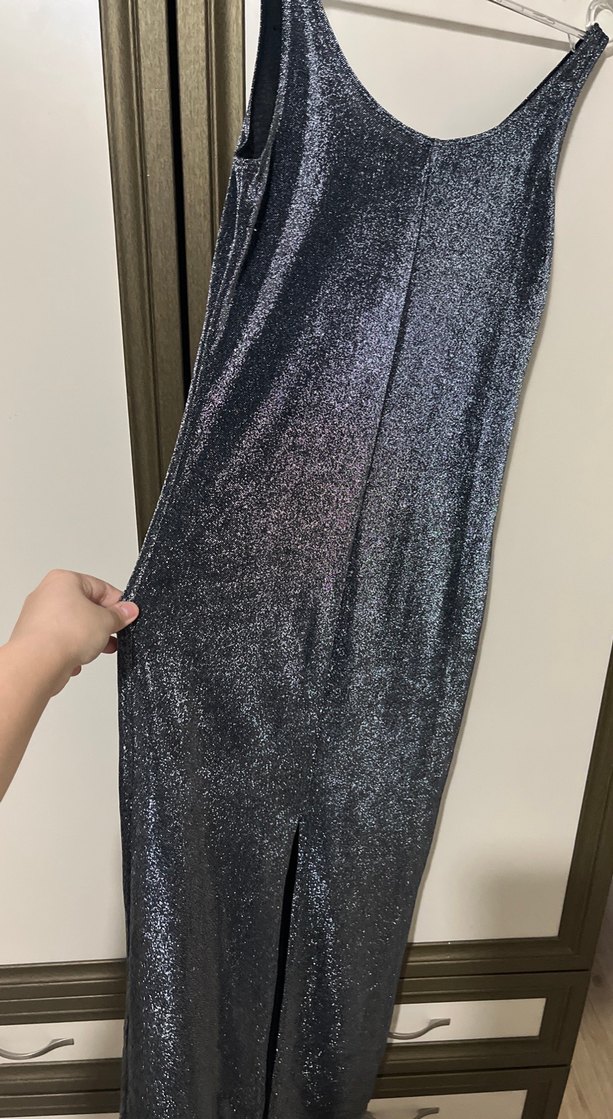 Gri Metalik elbise - Görsel 4