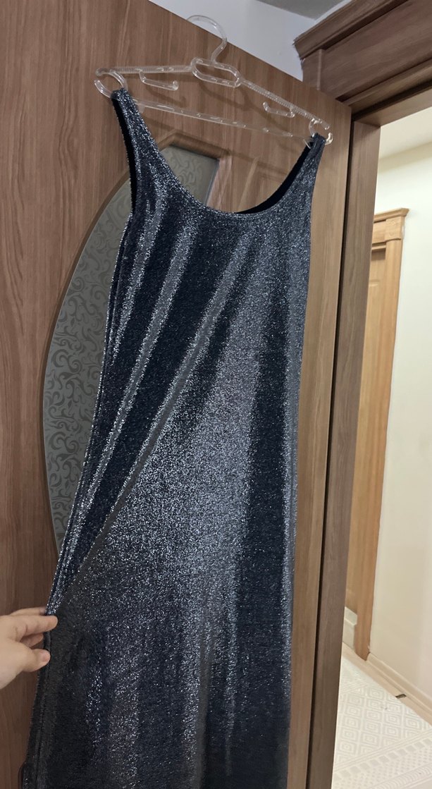 Gri Metalik elbise - Görsel 3