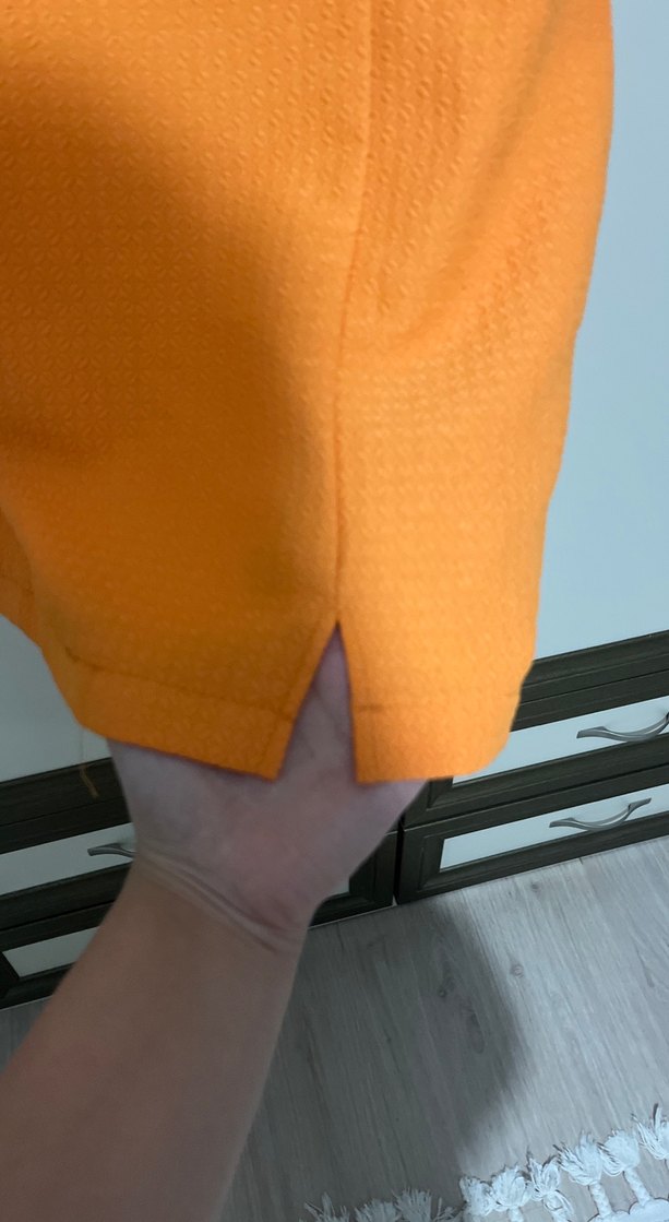 Parlak Turuncu İnce Askılı Mini Elbise - Görsel 2