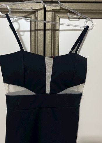 Siyah Askılı Mini Elbise - Görsel 2