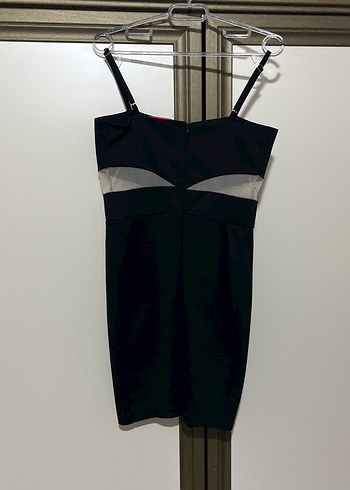 Siyah Askılı Mini Elbise - Görsel 4