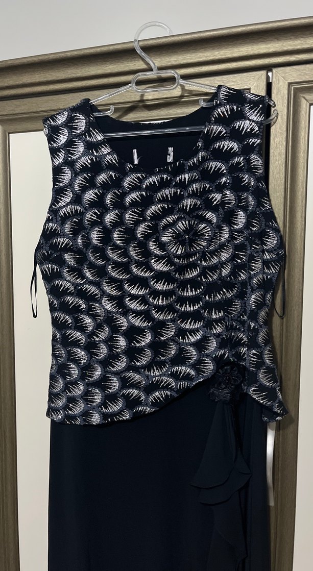 Siyah Desenli Uzun Askısız Elbise - Görsel 2