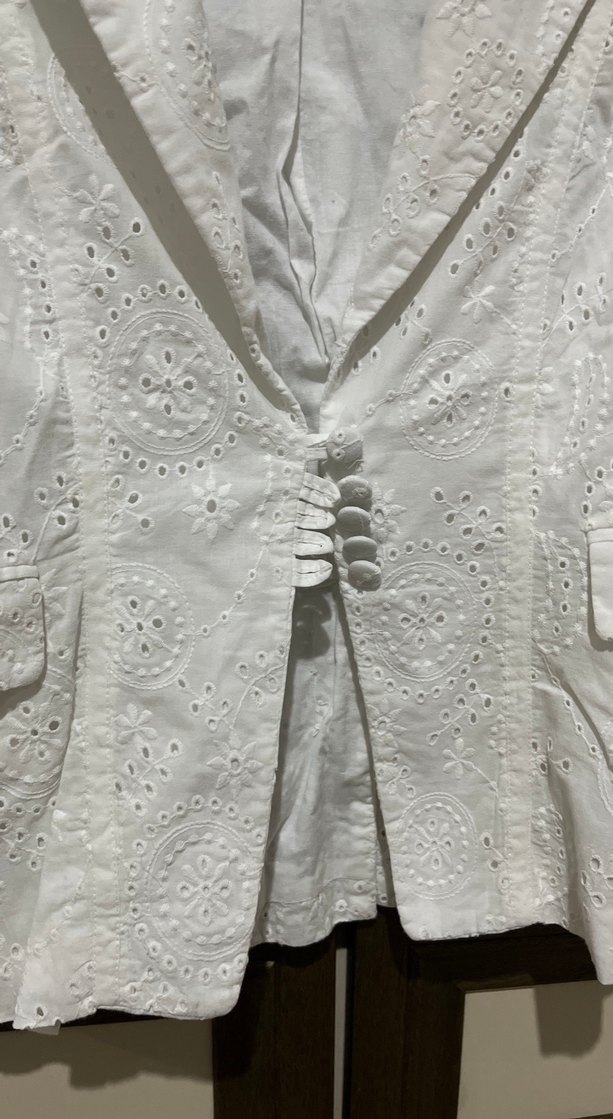 Düğmeli Beyaz Kadın Blazer Ceket - Görsel 2