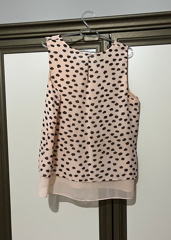 Bej Desenli Kolsuz Bluz - Görsel 2