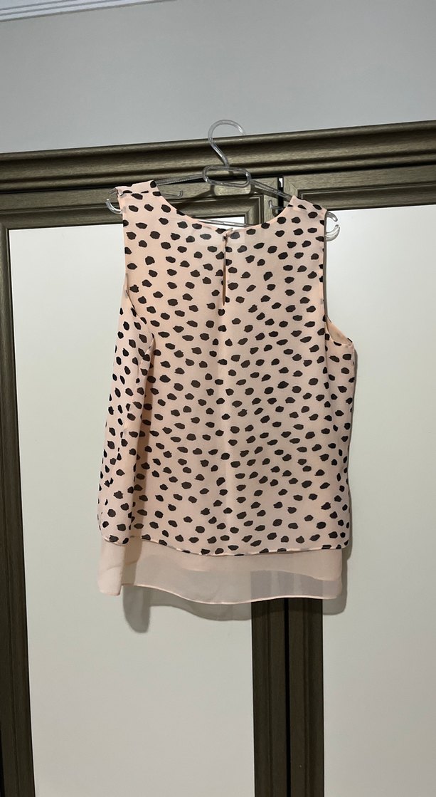 Bej Desenli Kolsuz Bluz - Görsel 2