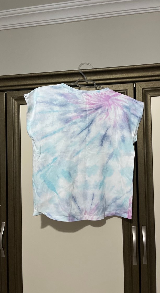 Kız Çocuk Pastel Renkli Tie-Dye Tişört - Görsel 3