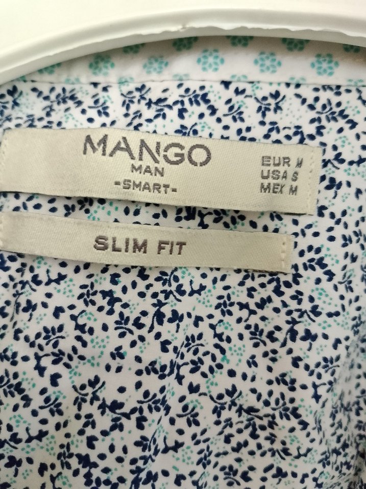 Su yeşili ve lacivert desenli Erkek Keten Gömlek - Görsel 2