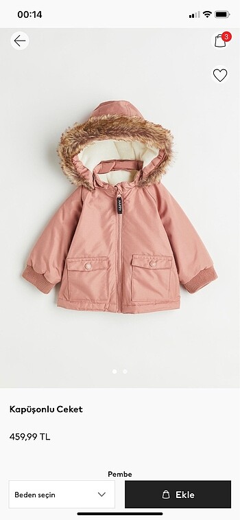H&M marka bebek mont