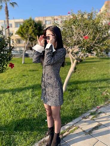 Massimo Dutti Bebe yaka tüvit elbise