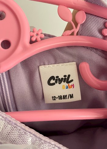 Civil Mor Çiçekli Kolsuz Kız Çocuk Elbisesi