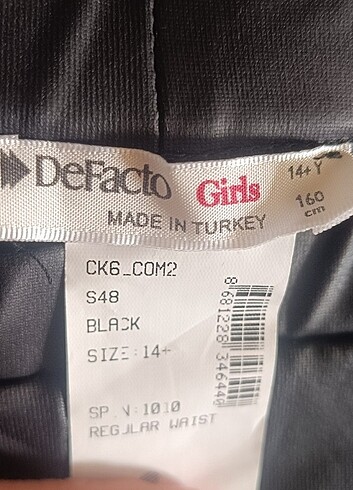 xs Beden siyah Renk DeFacto XS uyumlu siyah deri tayt