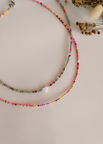 Renkli Boncuklu Midi Kolye - Görsel 3