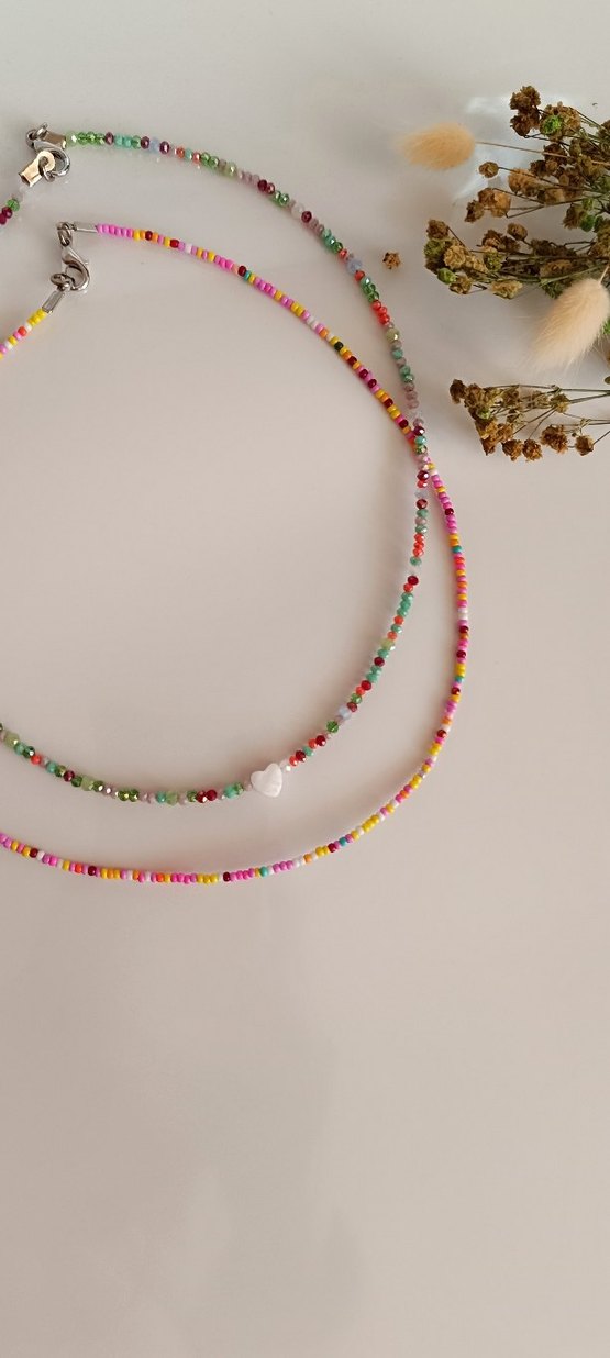 Renkli Boncuklu Midi Kolye - Görsel 3
