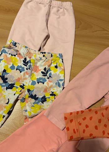 Kız Çocuk Pamuklu Elastik Bel Tayt Seti - Görsel 4