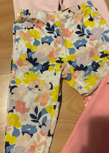 Kız Çocuk Pamuklu Elastik Bel Tayt Seti - Görsel 2