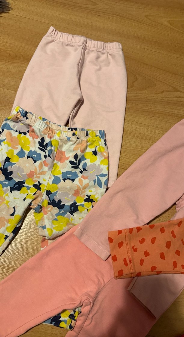 Kız Çocuk Pamuklu Elastik Bel Tayt Seti - Görsel 4