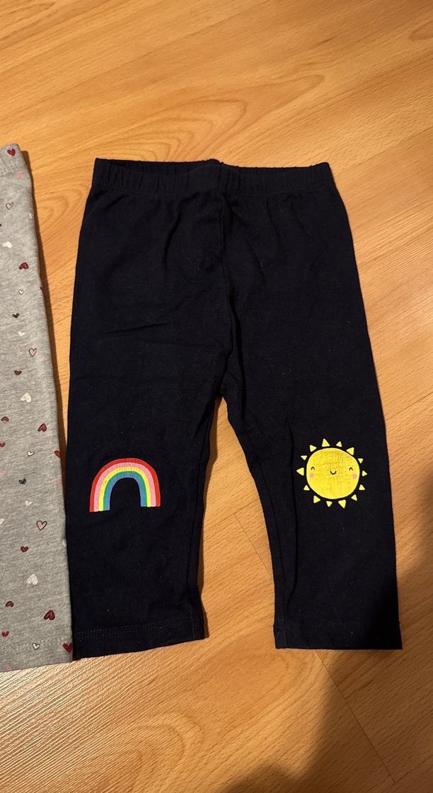 Kız Çocuk Gri Kalp Baskılı Tayt - Görsel 3