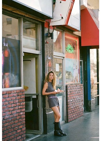 Zara Gri Mini Elbise - Görsel 3