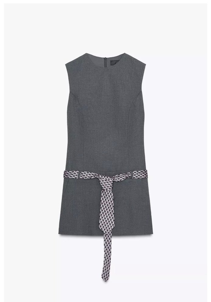 Zara Gri Mini Elbise - Görsel 4