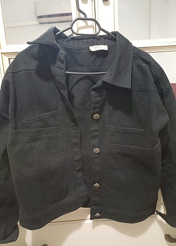 Addax Siyah Düğmeli Kadın Denim Ceket