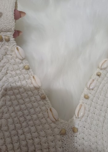 Nakışlı Beyaz Mini Bohem Büstiyer - Görsel 2