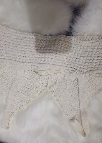 Nakışlı Beyaz Mini Bohem Büstiyer - Görsel 4