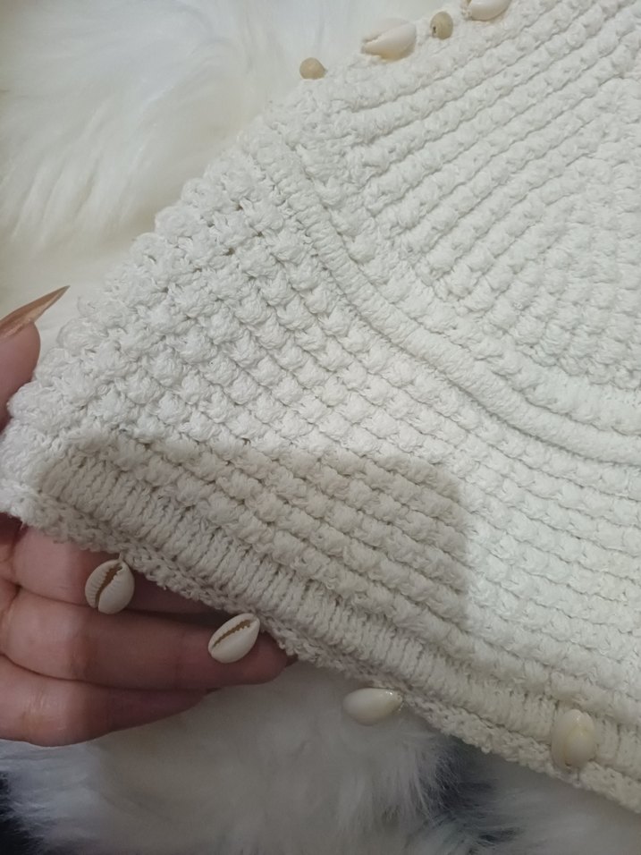 Nakışlı Beyaz Mini Bohem Büstiyer - Görsel 3