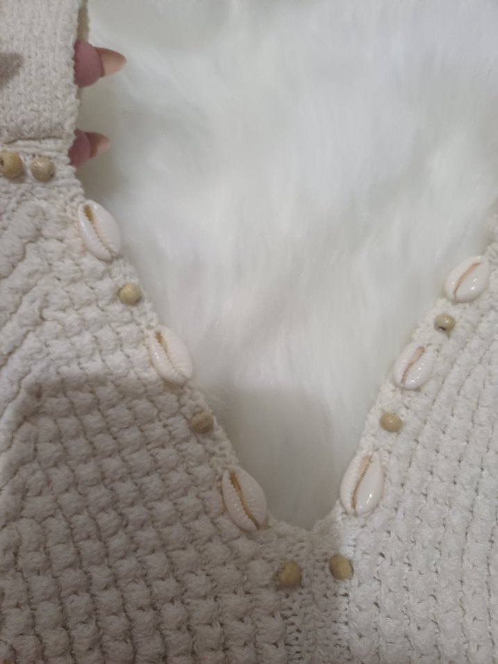 Nakışlı Beyaz Mini Bohem Büstiyer - Görsel 2