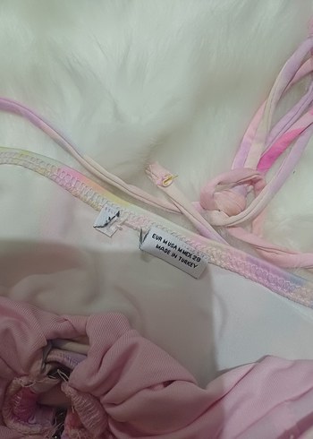 Pembe Bağcıklı Mini Tie-Dye Büstiyer - Görsel 4
