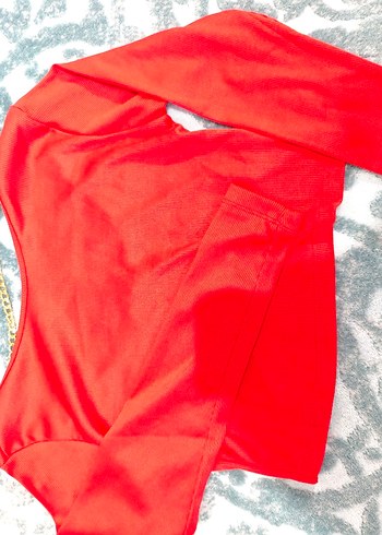 arka Zincir Detaylı turuncuı Kadın Body - Görsel 2