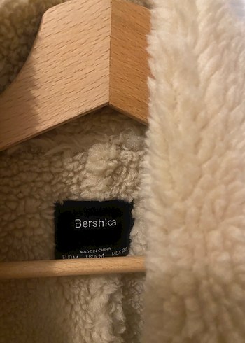 m Beden camel Renk Bershka Bej Süet Kürk Detaylı Kadın Crop Ceket