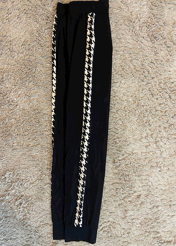 Pink siyah pantolon  kaza ayağı desenli - Görsel 3