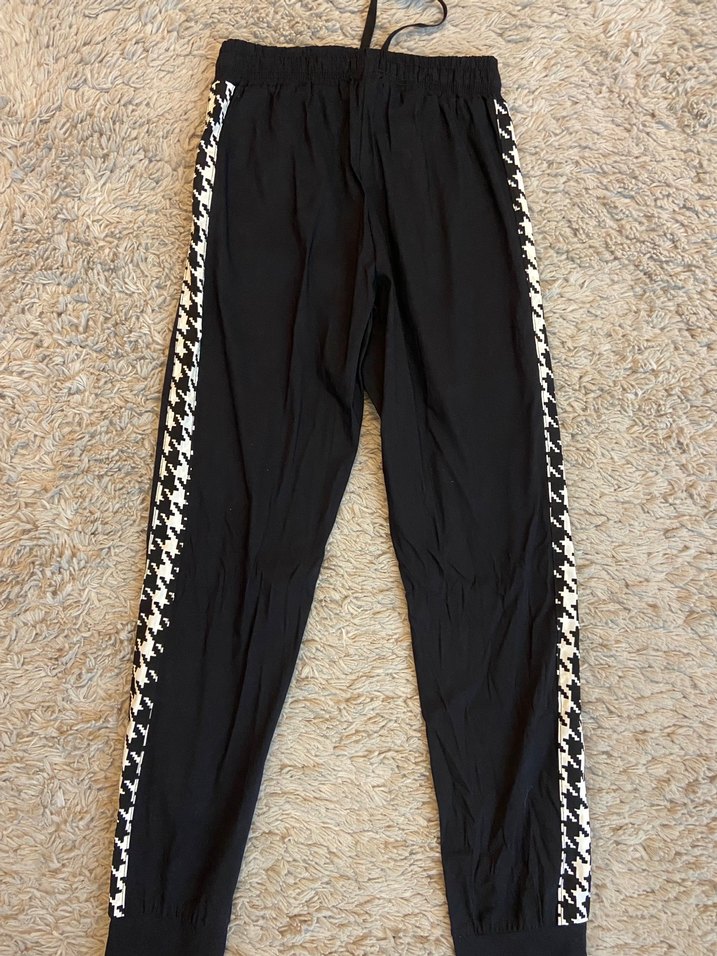 Pink siyah pantolon  kaza ayağı desenli - Görsel 4