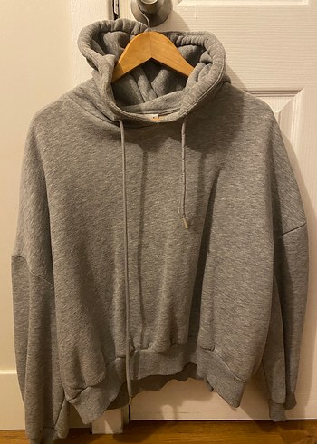 Gri Oversize Sweatshirt arkası baskılı
