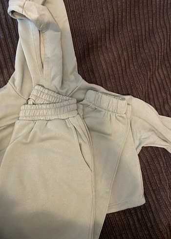 Su Yeşil  Kapüşonlu Bol Kesim Eşofman Takımı - Görsel 3