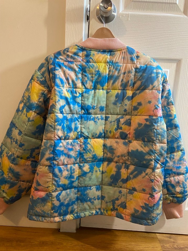 Kadın Çok Renkli Batik Desenli Düğmeli Ceket Mont - Görsel 4