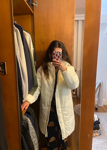 Kırık beyaz Şişme Mont - Görsel 7