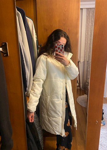 Kırık beyaz Şişme Mont - Görsel 6