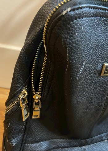 siyah deri sırt çantası - Görsel 2