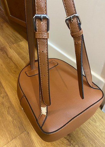 Kahverengi Deri Kadın Sırt Çantası - Görsel 4