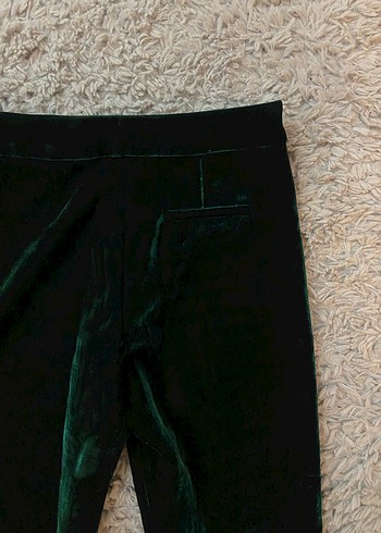 Kadife yeşil pantolon - Görsel 4