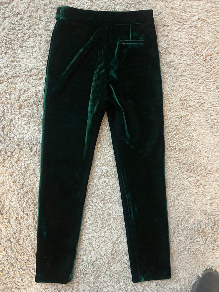 Kadife yeşil pantolon - Görsel 3
