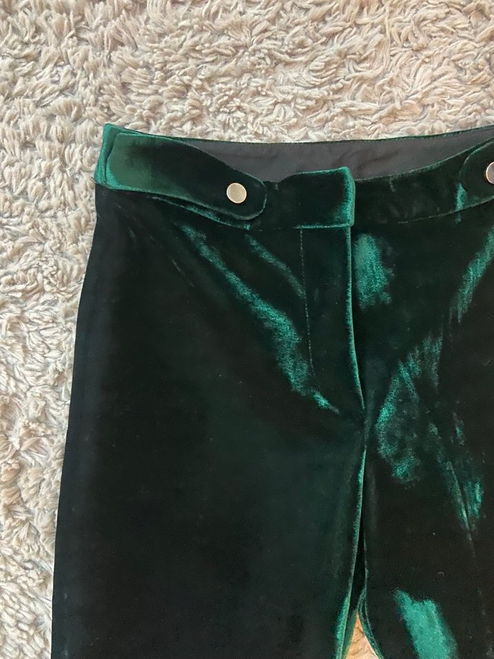 Kadife yeşil pantolon - Görsel 2